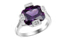 New Fashion Silver Plated Wedding Square Purple Paved Ring