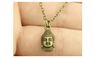 Simple Vintage Antique Bronze Color Double Sided Buddha Head Pendant Necklace